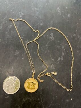 Mejuri Gold Evil Eye Disc Necklace